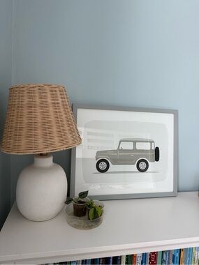 Pottery Barn Light Blue and Neutral Jeep Art Print
